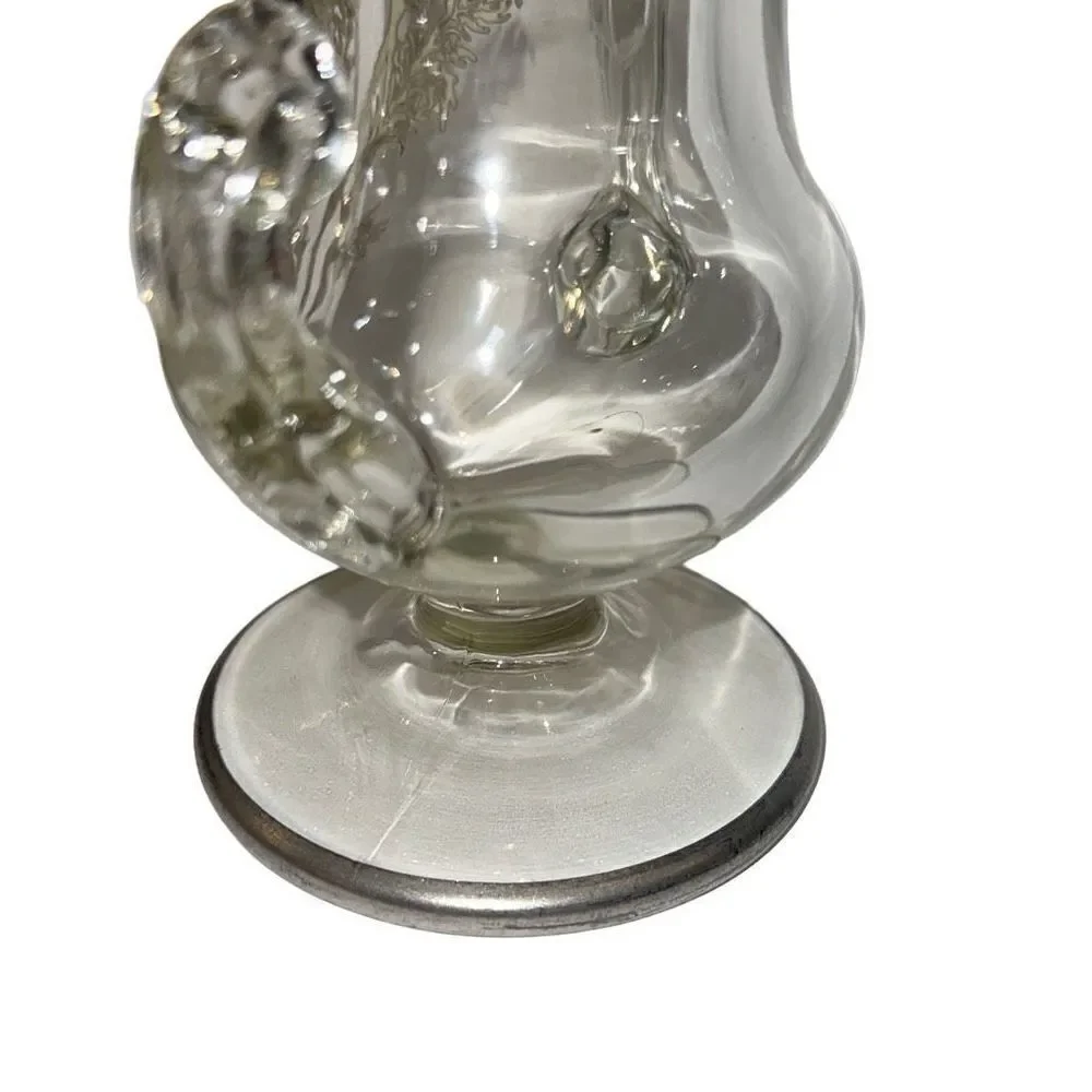 Silver City Footed Double handle Vase with applied Silver Floral  Flanders Patt